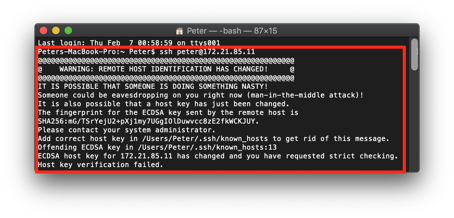 [Linux] ” WARNING: REMOTE HOST IDENTIFICATION HAS CHANGED! ” occurred while connect server via SSH.
